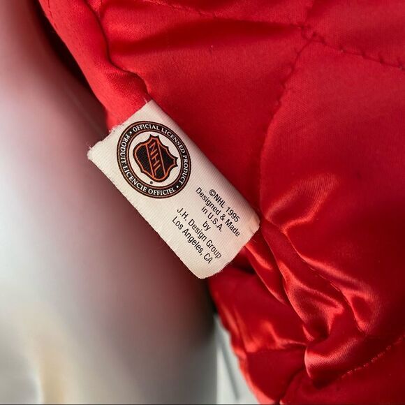 Retro Leather Red Wings Varsity Jacket 1995 Signed - Picture 6 of 16